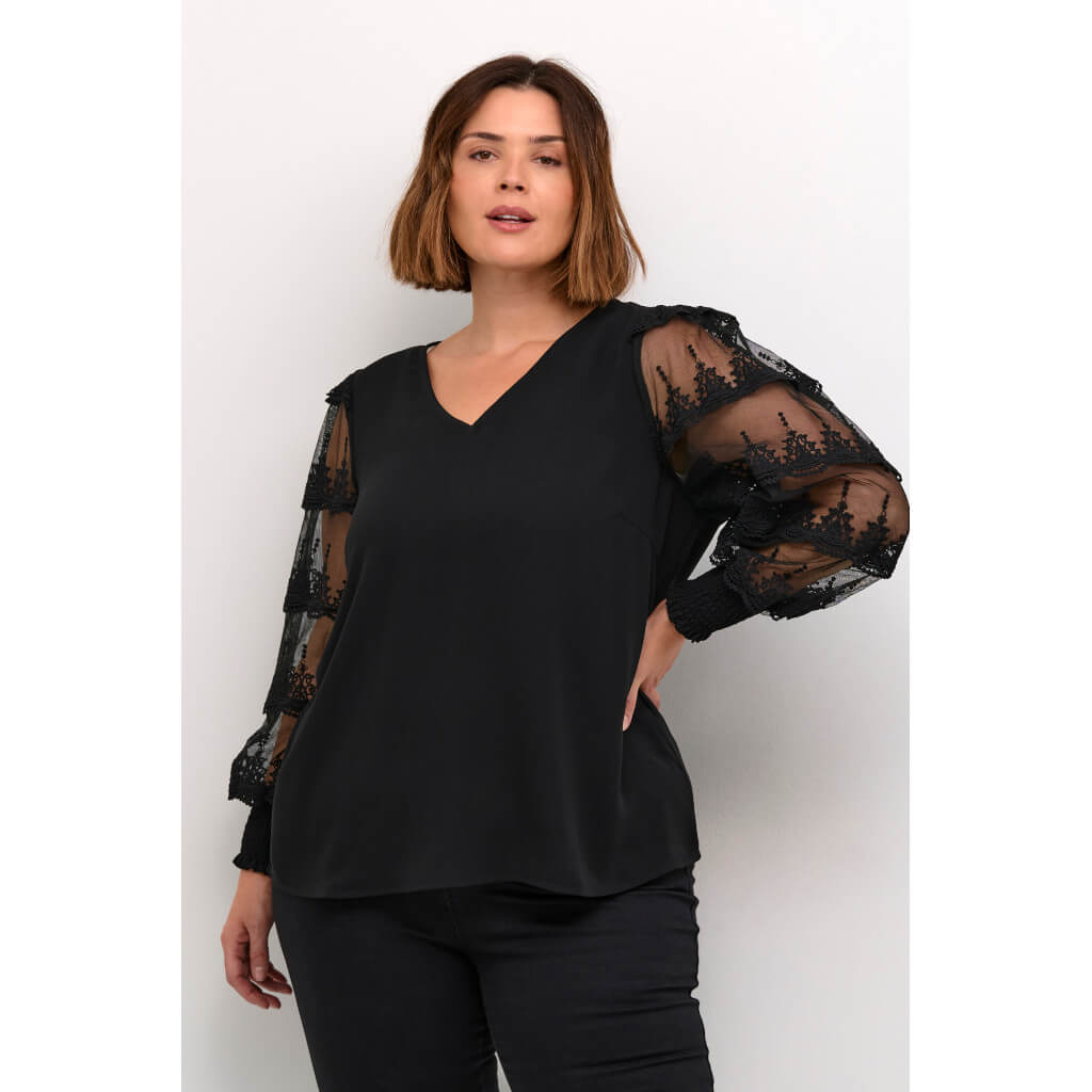 KAFFE Curve - Bluse - Sort